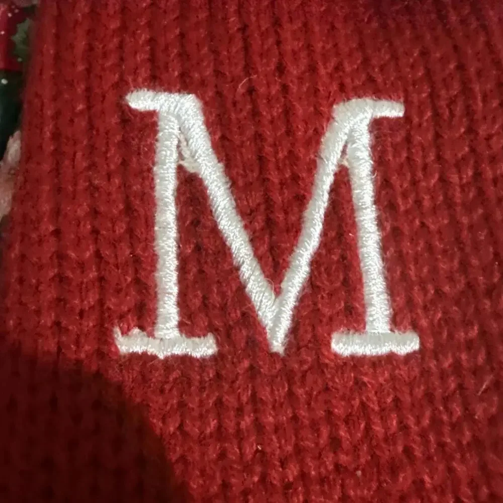 Mini Christmas Stocking Letter M Wondershop Monogram Knit Target Red White 8”